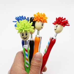 Cabeza de Muñeca de Peluche con Pelo de Dibujos Animados, Cabeza de Muñeca con Expresión de Cara Sonriente, Retrato, Cabeza Peluda, Bolígrafo de Pantalla Táctil - Product Image 5