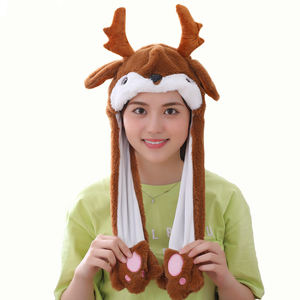 Baru Led <span class=keywords><strong>Korea</strong></span> Topi Kelinci Topi Kelinci Telinga Bergerak Lembut Topi Lucu Membuat Topi Kelinci Lucu Topi Kelinci Mewah - Product Image 1