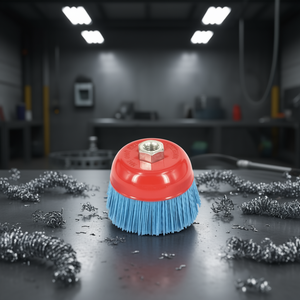 Brosse à tasse en nylon Ttake 80 mm rouge, filetage M14, 12 500 tr/min pour le nettoyage des métaux - Product Image 3