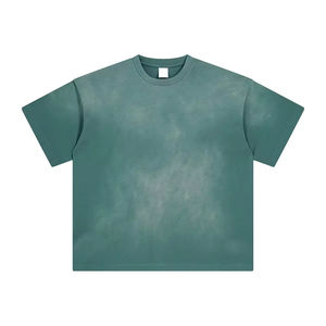 OEM&ODM High Quality Custom Vintage Acid Washed <b>t</b> <b>Shirt</b> Distressed Boxy <b>Cropped</b> Dtg Print <b>t</b> <b>Shirt</b> for <b>Men</b> - Product Image 2