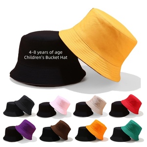 Chapeaux Bob en Coton Personnalisés OEM ODM avec Logo pour Enfants, Bébés, Design Unique, Deux Couleurs, Chapeau de Pêche et Randonnée Extérieur Noir pour Enfants - Product Image 1
