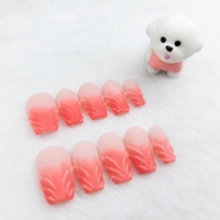 Uñas artificiales forma de uña de almendra; popular naranja diseño 3D color degradado fábrica de alta calidad al por mayor.