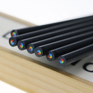 BECOL Promotional 7 Farben <span class=keywords><strong>Rainbow</strong></span> Core 4B Bleistifte Student Hand bemalter schwarzer Holz farb stift für den Schul gebrauch - Product Image 4