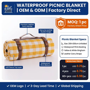 Tapis <span class=keywords><strong>de</strong></span> pique-nique Oxford imperméable et durable (2x2m) – Lavable, portable et sur mesure, grande <span class=keywords><strong>couverture</strong></span> <span class=keywords><strong>de</strong></span> sol extérieure - Product Image 2