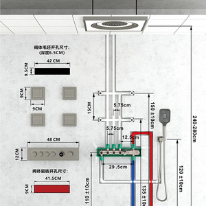 STOTS Pommeau de <span class=keywords><strong>douche</strong></span> thermostatique multifonctionnel <span class=keywords><strong>en</strong></span> laiton avec LED, effet pluie, massage, fonction pause, doux <span class=keywords><strong>et</strong></span> intelligent, pour salle de bain <span class=keywords><strong>et</strong></span> appartement - Product Image 3
