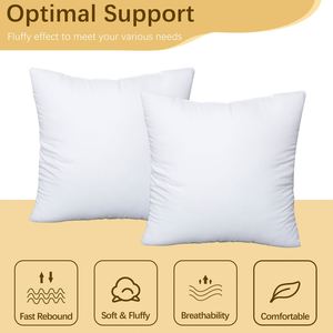 Fundas de Almohada Blancas para Sofá, 100% Algodón, 18x18, Tamaño Estándar 20x20, Fundas para Almohadas de Cama y Sofá - Product Image 4
