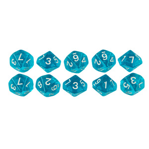 ลูกเต๋า10ด้านสีฟ้าใส0-9อุปกรณ์การสอนสำหรับเกมลูกเต๋าดิจิทัล - Product Image 1