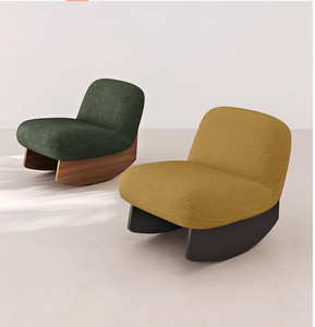 Sedia a <span class=keywords><strong>Dondolo</strong></span> Minimalista Italiana, Poltrona Singola in Legno Massello per Soggiorno e Camera da Letto, Arredamento per Salotto - Product Image 3