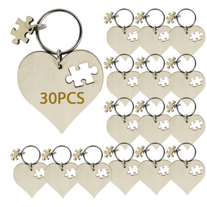 Nom d'animal <span class=keywords><strong>personnalisé</strong></span> <span class=keywords><strong>personnalisé</strong></span> belle forme de coeur <span class=keywords><strong>Puzzle</strong></span> gravé patte de chien impression <span class=keywords><strong>bois</strong></span> <span class=keywords><strong>porte</strong></span>-clés pour animaux de compagnie pour cadeau - Product Image 1
