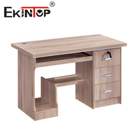 Bureau de Négociation Commercial Ekintop Économique avec 3 Tiroirs de Rangement, Table d'Écriture pour Ordinateur