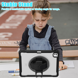 Funda para tableta de TPU híbrida resistente a prueba de golpes para <span class=keywords><strong>iPad</strong></span> Pro 13 2024, funda de parachoques con correa para el hombro, correa de mano giratoria y soporte - Product Image 6