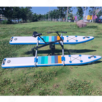 Vélo d'eau à pédale bleu commercial 2 personnes vélo d'eau gonflable pédalo prix de bateau pour les sports nautiques