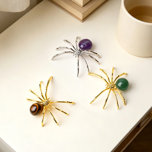 Figuras de Araña de Cristal Pulido, Tallados de Animales en Piedra Curativa, Venta al por Mayor para Decoración - Product Image 5