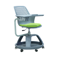 Chaise de formation scolaire, chaise de conférence de bureau réglable et mobile avec tablette d'écriture
