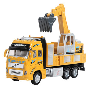 Ensemble de camions d'ingénierie en métal à l'échelle 1:5 pour enfants, avec fonction de recul – Camion de pompiers, camion à benne basculante et excavatrice – Cadeau pour garçons - Product Image 5
