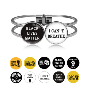 Bracelets en verre pour hommes, pierres naturelles, Support noir, ne peut pas respirer, Cabochon