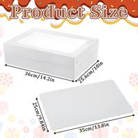 Boîtes à gâteaux rectangulaires avec plateau, boîtes de boulangerie blanches avec grande fenêtre pour pâtisseries, gâteaux, cupcakes, tartes, emballages