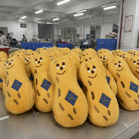Étui à crayons en peluche en forme d'arachide, mignon et créatif, sac de papeterie brodé pour garçons et filles | Jouets TYL