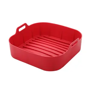 DG Kitchen Square Non-stick Durable Heat-resistant Food Grade Silicone Air Fryer Baking Tray