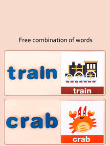 Hot 3D Abc en bois enfants lettre carte de reconnaissance <span class=keywords><strong>mots</strong></span> croisés Puzzle bébé Initial en bois Alphabet éducatif enfant en bas âge jouets - Product Image 4