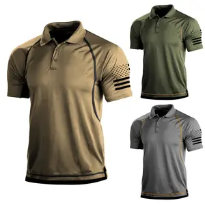 ZX Custom Men Tactical Polo Camisetas de manga corta Guard Security Poloshirt Quick Dry Rip Stop Combat Training Hunting Wear