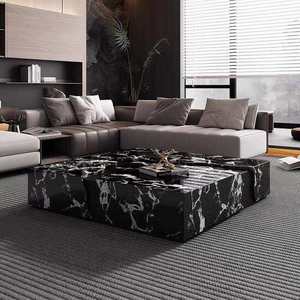 طاولة قهوة رخامية لغرفة المعيشة للاستخدام المنزلي بأسلوب إيطالي فاخر خفيف، تصميم شخصي إبداعي عصري ذو إحساس راقي، جديد لعام 2024 - Product Image 4