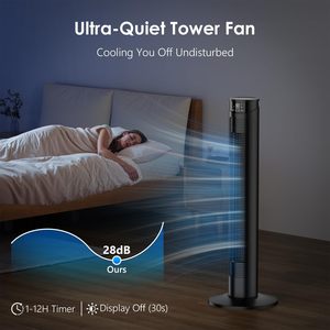 Turmventilator sehr leise, thông gió standventilator 45W MIT fernbedienung & led-bildschirm, 12h hẹn giờ, sinh thái chế độ, oszillation - Product Image 4