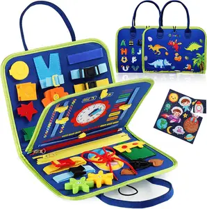 रंगीन मोंटेसरी एजुकेशनल टॉय फेल्ट बुक लोकप्रिय बच्चों का खिलौना व्यस्त बैग उच्च गुणवत्ता वाला फेल्ट बिजी बोर्ड नए खिलौने डायनासोर के आकार का