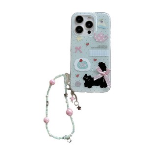 Coque de téléphone double couche vert menthe motif chat et nœud papillon pour iPhone 16 Pro Max 15 14 13 pour femme - Product Image 4