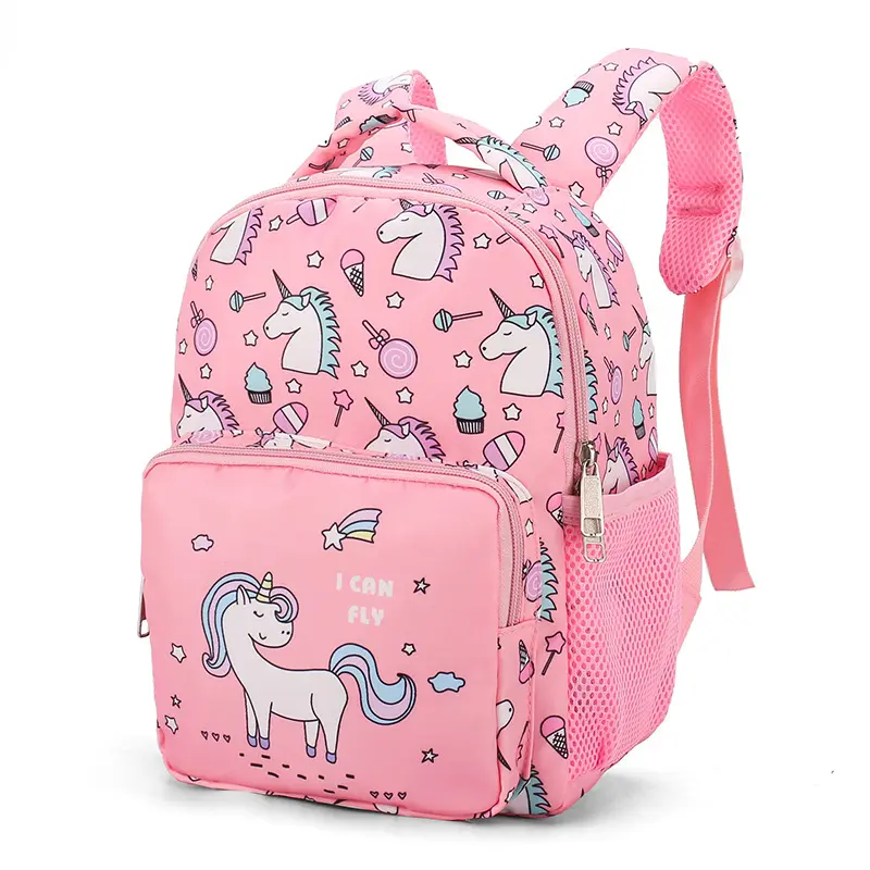 Child Pink Purple Printing Backpack Kindergarten Cute Girls Children's Schoolbag Waterproof Kids school bag