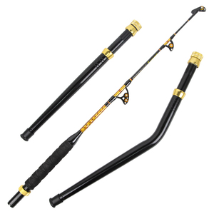 Canne à pêche à la traîne avec guides à rouleaux pivotants pour la pêche en mer, en bateau, en haute mer, pour thon et gros gibier en eau salée - Product Image 1