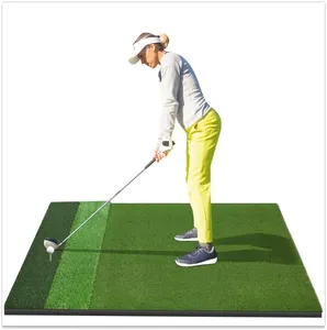 Tapis de Golf Épaississant 3-en-1 pour Entraînement Intérieur Extérieur pour Swing Chip Backyard Range Practice Tapis de Pratique en Gazon Artificiel