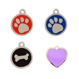 Placas <span class=keywords><strong>de</strong></span> Identificación para Perros <span class=keywords><strong>de</strong></span> Acero Inoxidable con Esmalte, Color Personalizado, Patrón <span class=keywords><strong>de</strong></span> Hueso, Pata, Disco, Corazón, Grabado, Placas <span class=keywords><strong>de</strong></span> Identificación para Perros en Blanco, Resistentes al Óxido y al Deslustre - Product Image 1