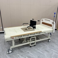 Lit d'hôpital manuel multifonctionnel de luxe avec fauteuil roulant pour usage domestique et hospitalier