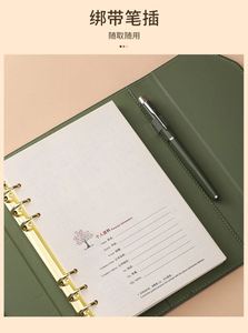Custom Logo Leather Refillable Notebook Gift Set Luxury A5 <b>Planner</b> 2024 New Arrival Agenda 6 Ring Glod Binder <b>Journal</b> Diary - Product Image 5