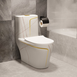 Vente en gros usine – WC monobloc en céramique marbrée, design moderne, double chasse, réglage <span class=keywords><strong>de</strong></span> la pression d'<span class=keywords><strong>eau</strong></span>, idéal pour hôtels et centres commerciaux - Product Image 2
