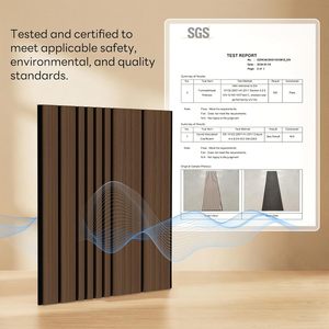 Panneaux muraux 3D insonorisants en bois, panneaux acoustiques absorbants le son, panneaux muraux acoustiques en bois à lattes pour chambre à coucher et salon - Product Image 4