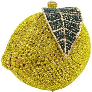 Pochette de soirée pour femme en strass citron, sac à main perlé à motif géométrique pour cocktail - Product Image 6