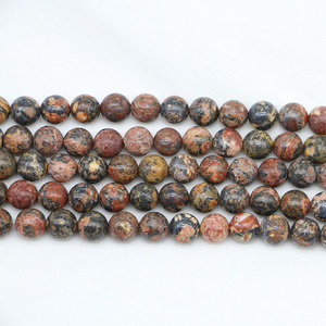 Natural <b>Red</b> Leopard Skin Jasper Round Loose Beads For <b>Bracelet</b> Making 8mm ST0136 - Product Image 3