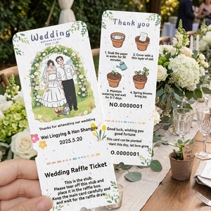 <span class=keywords><strong>Carte</strong></span> de remerciement personnalisée en papier semence plantable pour mariage, avec impression sur mesure - Product Image 2