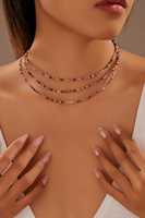 Collier classique pour femme plaqué or avec pendentif tourmaline, idéal pour les occasions festives, en matériaux naturels, certifié CE ASTM REACH, bijoux de mode