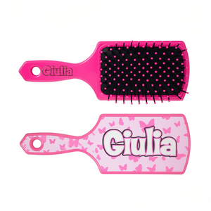 Cepillo para el Cabello Julia Rosa con Mariposas Personalizado para Niños - Product Image 1
