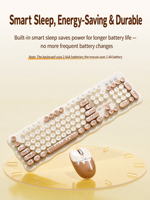 Ensemble clavier et souris sans fil MOFii Ice Cream ergonomique avec support, fonction veille automatique, un récepteur USB, Plug and Play, pour bureau, ordinateur portable et ordinateur de bureau