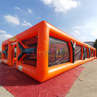 Aire de jeux géante d'extérieur pour Laser Tag et Paintball, avec bunkers, parcours d'obstacles gonflable de grande taille, jeux de labyrinthe, en PVC, portable, pour usage commercial