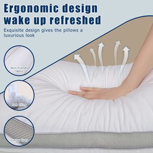 Qsy giường gối cho ngủ kích thước tiêu chuẩn bộ 2, khách sạn thoải mái làm mát Gối 2 gói, mềm mại và hỗ trợ - Product Image 4