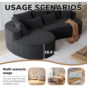 Juego de Sofás Reclinables Tapizados en Forma de L para Casas Pequeñas - Diseño Moderno Ecológico Modular Sin Pedido Mínimo - Product Image 2