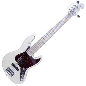 Guitare basse électrique Flyoung Milk WHite 5 cordes, manche en érable, accastillage chromé - Product Image 1