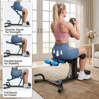 Machine à Squats Profonds Réglable 3-en-1, Appareil de Musculation pour Jambes et Fessiers à Domicile pour un Entraînement Complet du Corps