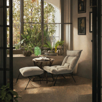 Canapé pouf ergonomique moderne pliable au design personnalisé, fauteuil paresseux à angles réglables, revêtement en coton et lin, mousse haute densité