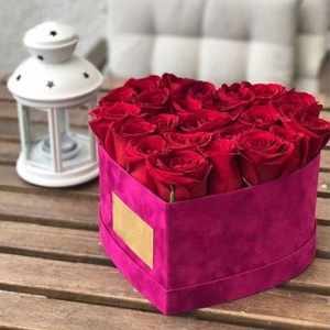 New design flower box packaging paper gift cajas para flores rose box luxury i love you gift caja de flores velvet floral boxes